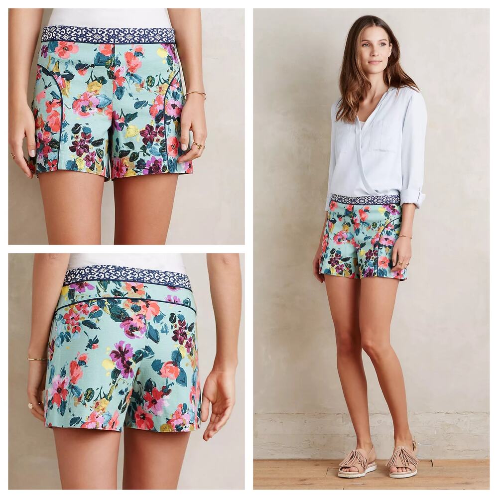 Anthropologie Cartonnier Skyflower Shorts Size 2 - Picture 1 of 11